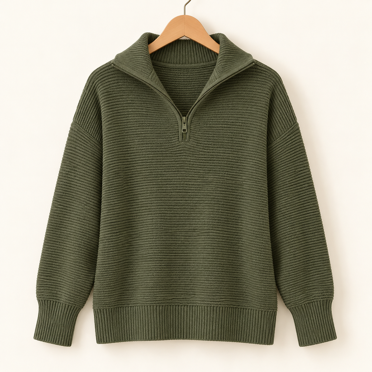 Amelie | Textured Half-Zip Pullover