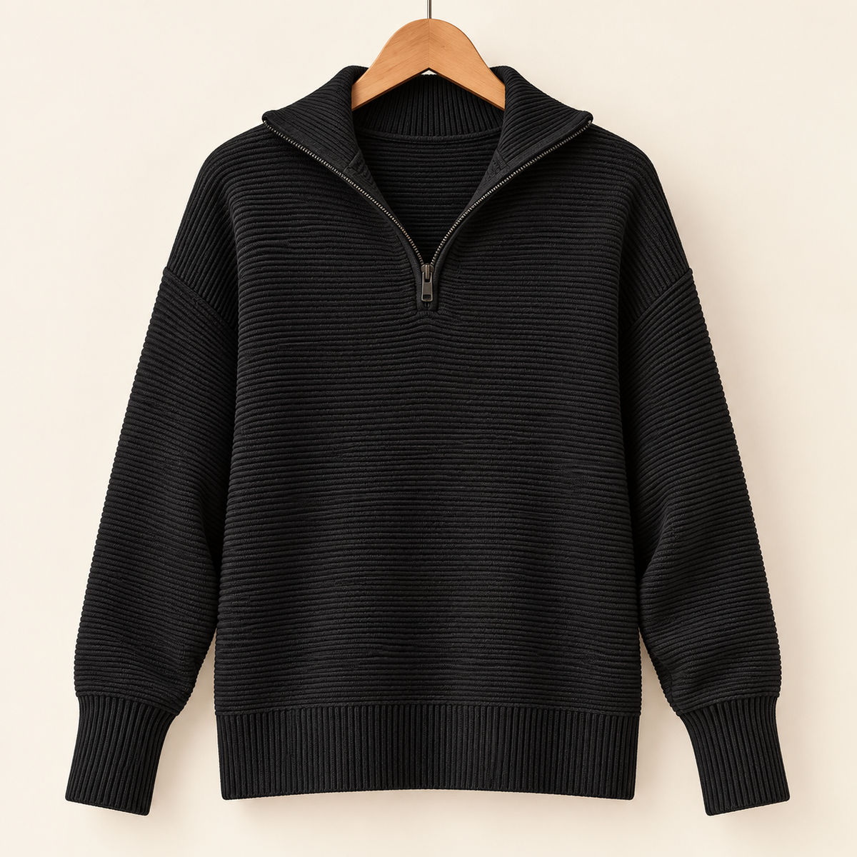 Amelie | Textured Half-Zip Pullover