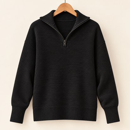 Amelie | Textured Half-Zip Pullover