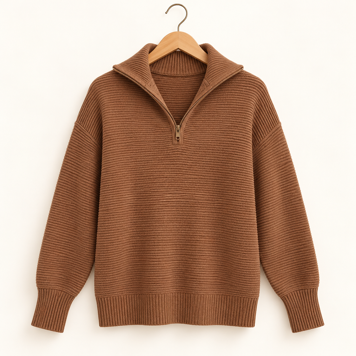 Amelie | Textured Half-Zip Pullover