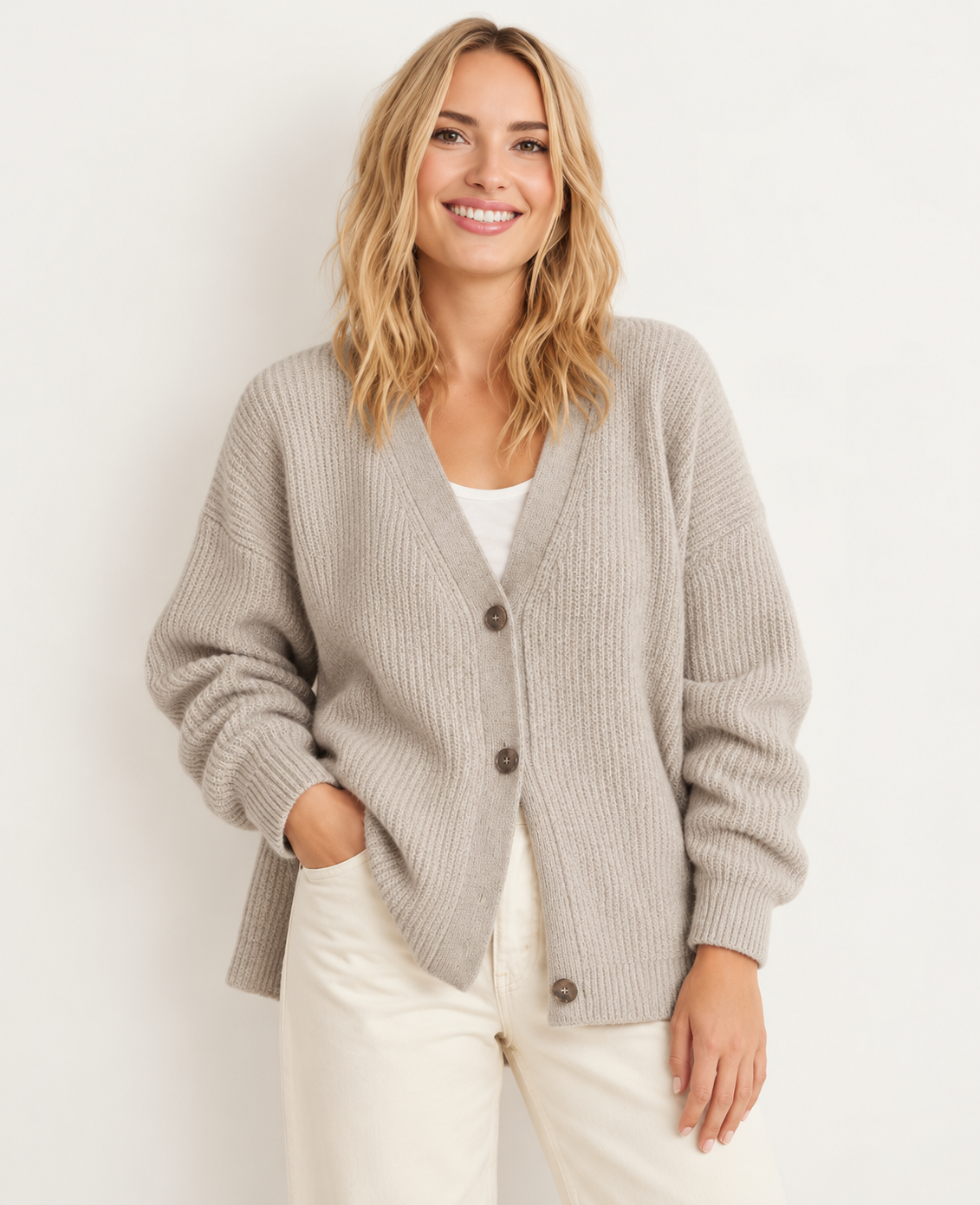 Elsie | V-Neck Knit Cardigan
