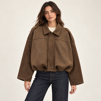 Sienna | Faux-Suede Bomber Jacket