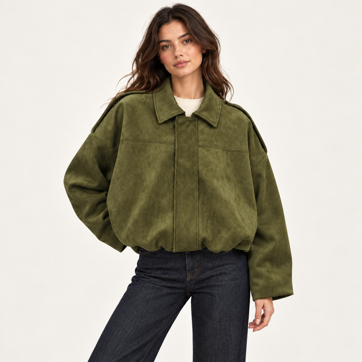 Sienna | Faux-Suede Bomber Jacket
